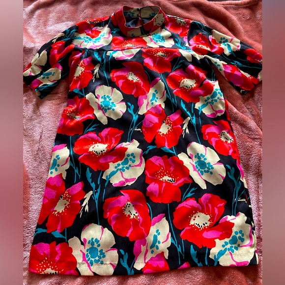 Zara Dresses & Skirts - Zara Red Pink Black Dress Size Medium M